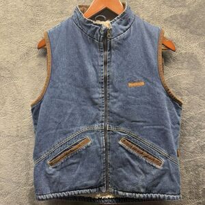 Wrangler Hero Denim Vest Men S Full Zip Corduroy Trim Sherpa Lined Western Ranch